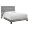 Monarch Specialties Bed, Full Size, Platform, Bedroom, Frame, Upholstered, Linen Look, Wood Legs, Grey, Transitional I 5920F - alternate 1